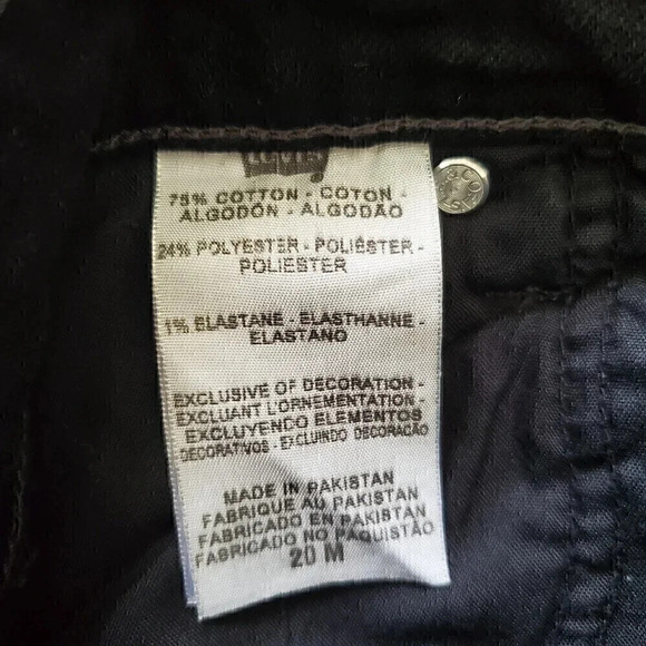 Women's LEVI'S 580 Boot Cut Black Denim Jeans SZ 20 M Plus Size Jewels Pockets - Picture 4 of 8